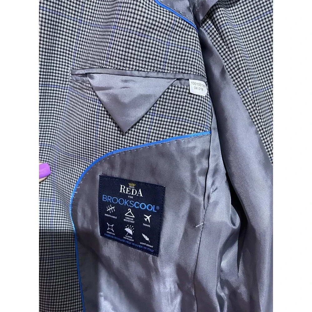 Brooks Brothers Blazer 40R Gray Wool Regent Windowpane Brookscool Sport Coat - Picture 7 of 16